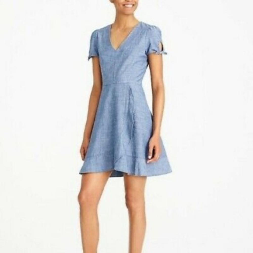 J.Crew Factory Tulip Hem Chambray dress EUC Sz 00